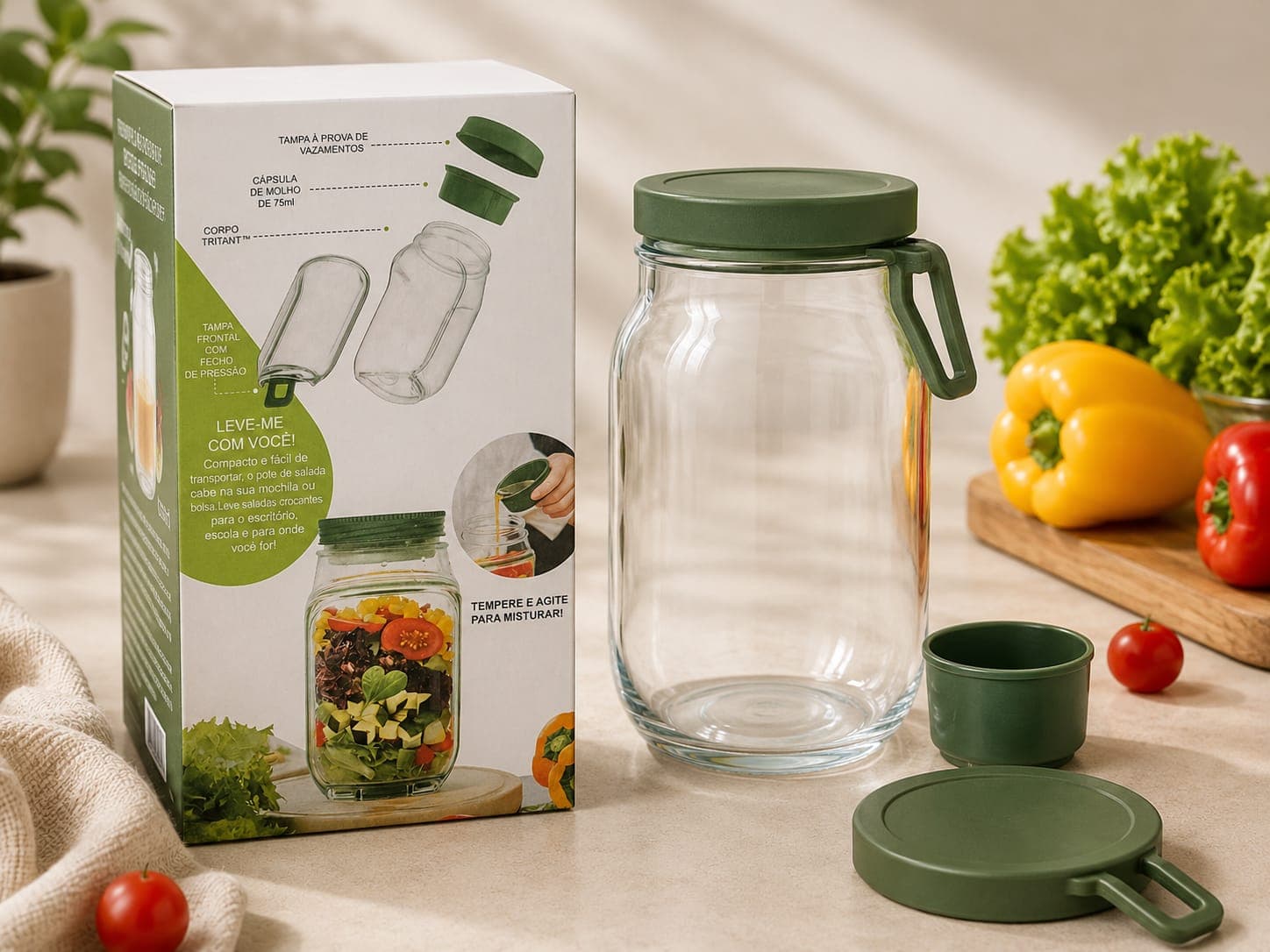 Salad To-Go Jar with Dressing Cup