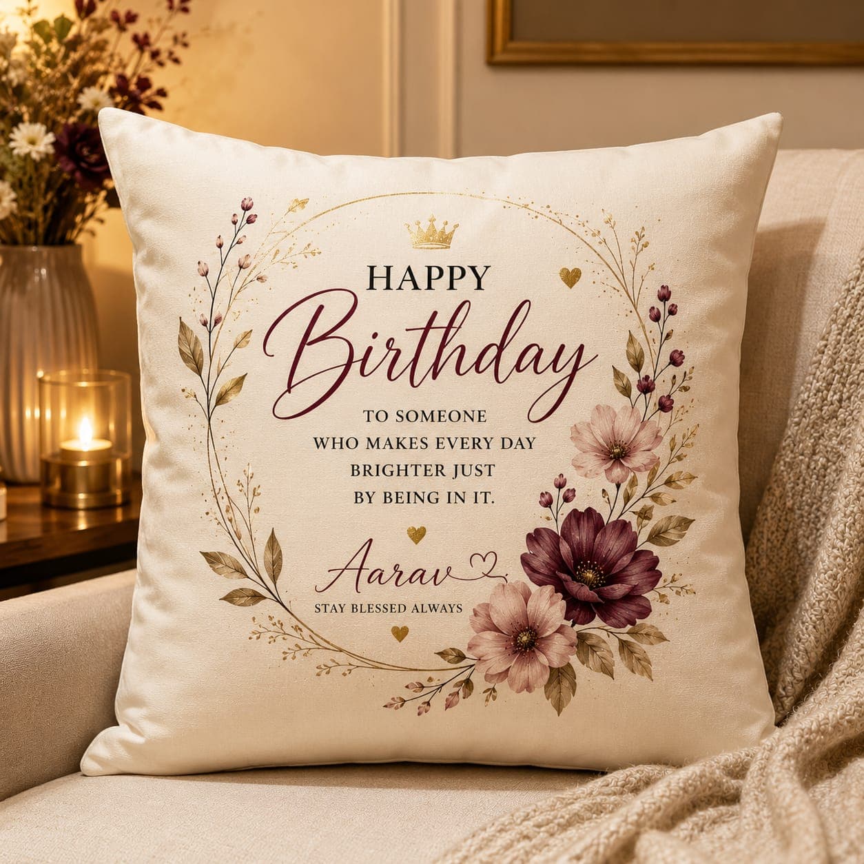 Personalized Birthday Cushion