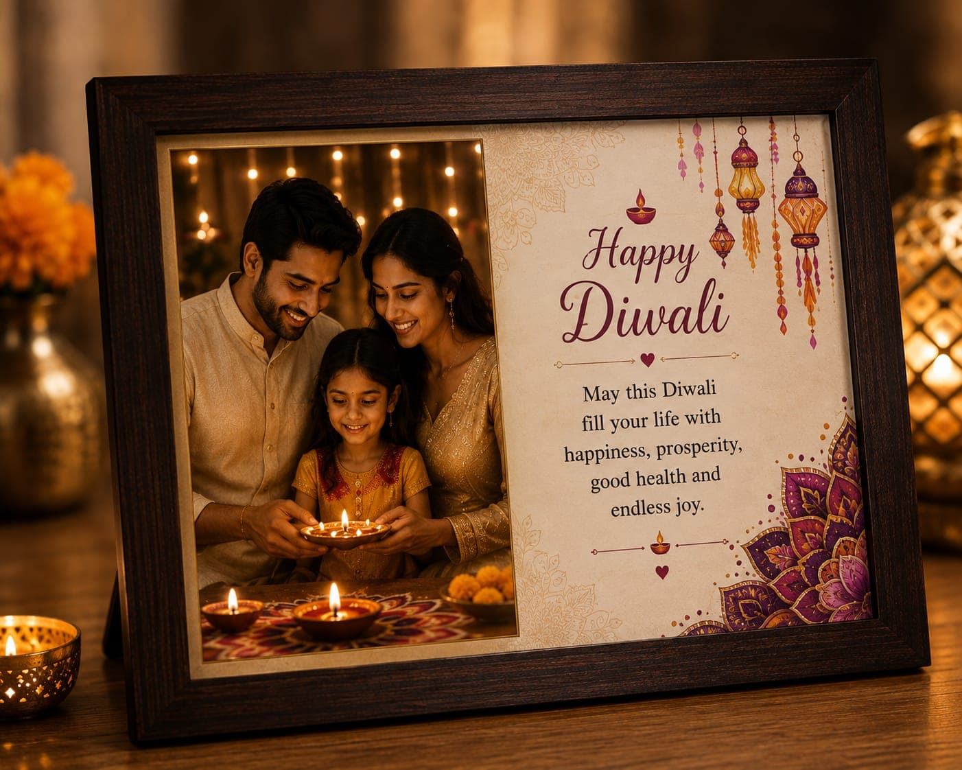 Personalized Diwali Photo Frame