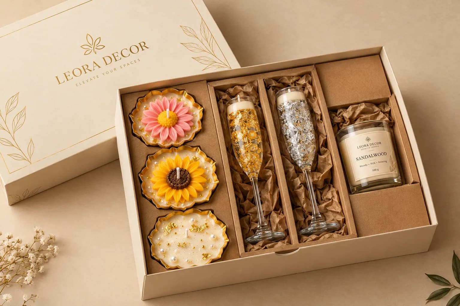 A boxed candle gift set