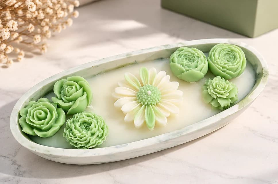 Green Sage Boat Candle
